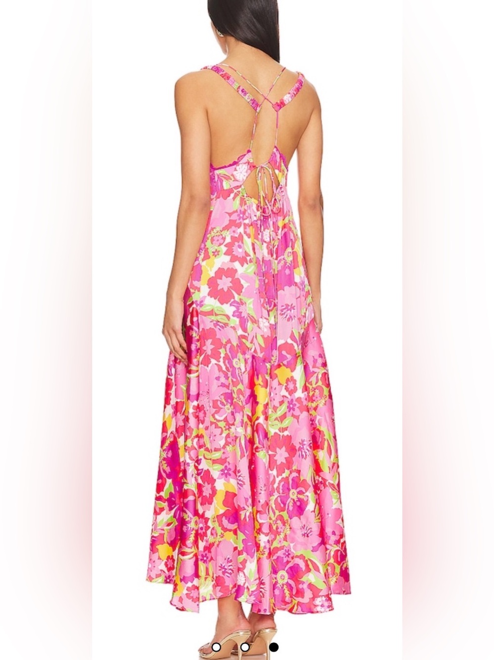 Free People “All A Bloom” neon floral maxi dress, XS - Picture 2 of 10